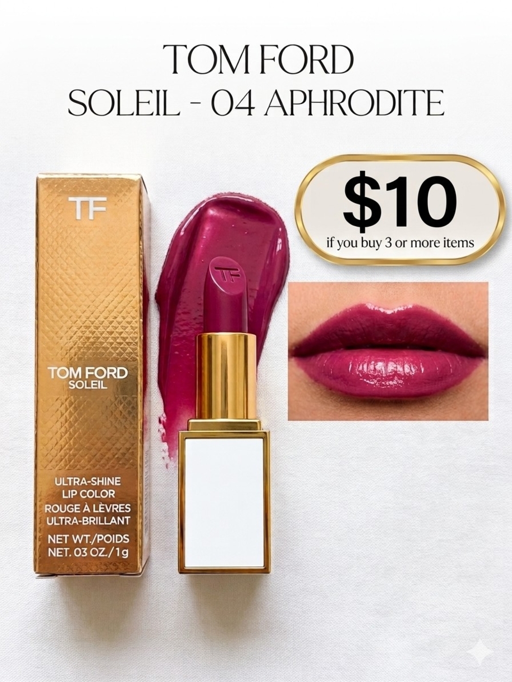 Tom Ford Lipstick Soleil Ultra-Shine Lip Color — 04 Aphrodite (MINI)